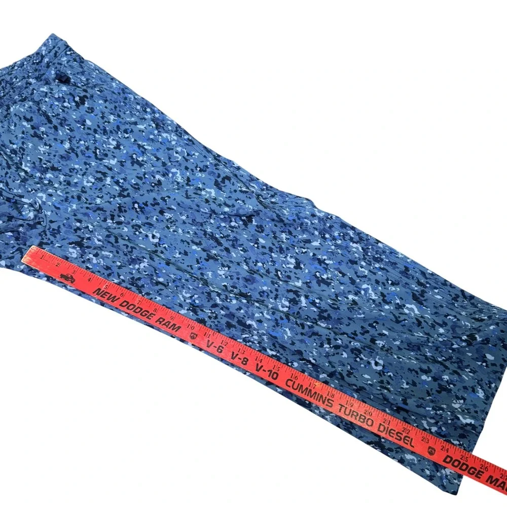 Athleta Avenue Wide Leg Crop Pants Blue Zip Pockets Drawstring Women's Size 12 - Picture 7 of 8